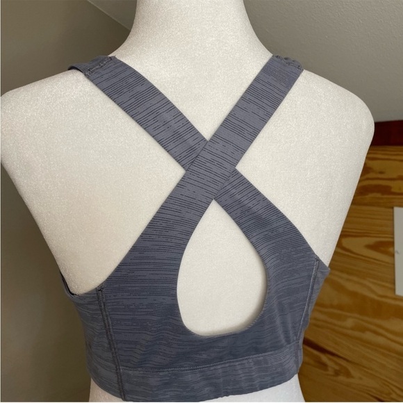 Outdoor Voices Grey Blue Heathered Key Cross Back Activewear Sports Bra Small - Picture 6 of 13